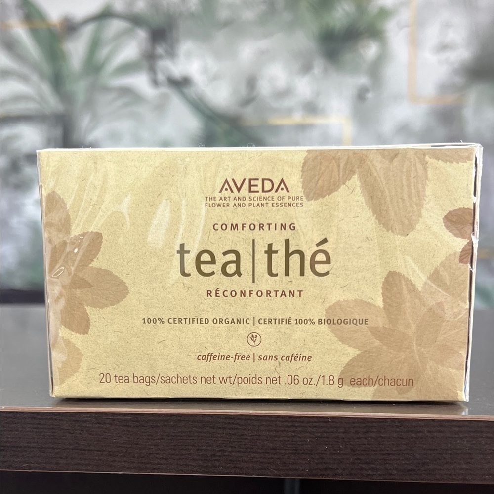 Aveda Comforting Tea with Cream and Brown Packaging